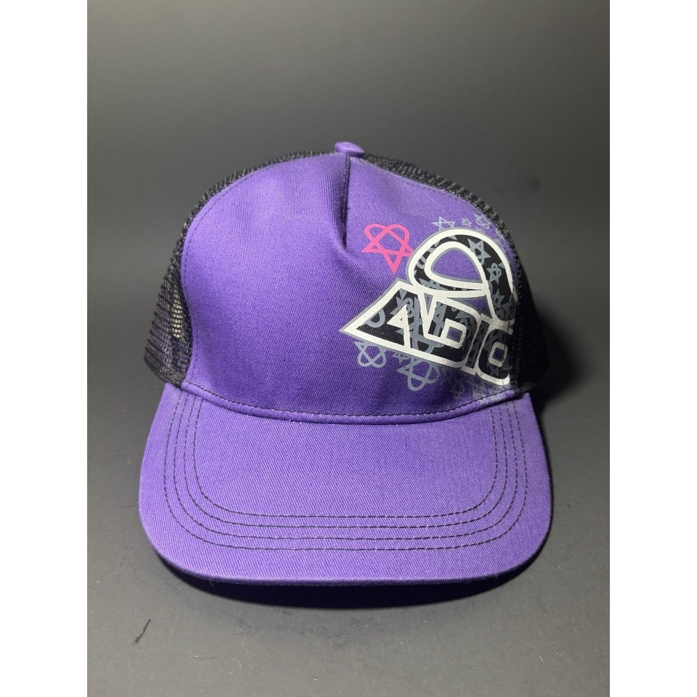 Y2K ADIO Heartagram HIM Skateboard‎ Mesh Back Hat One Size Rare